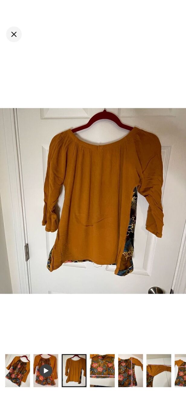 Diana Laura DL women’s floral blouse small bell sleeve embroidered - Picture 2 of 6